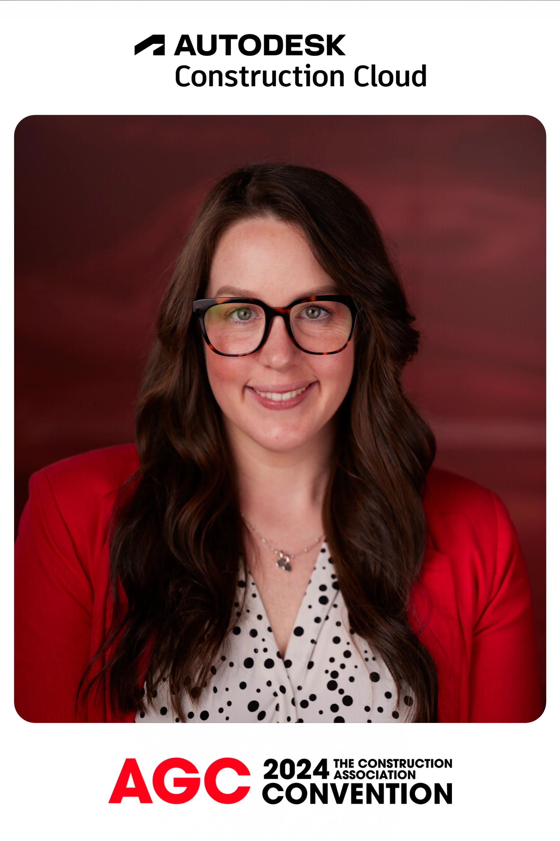 Glasses and red blazer at Autodesk at the AGC Annual Convention