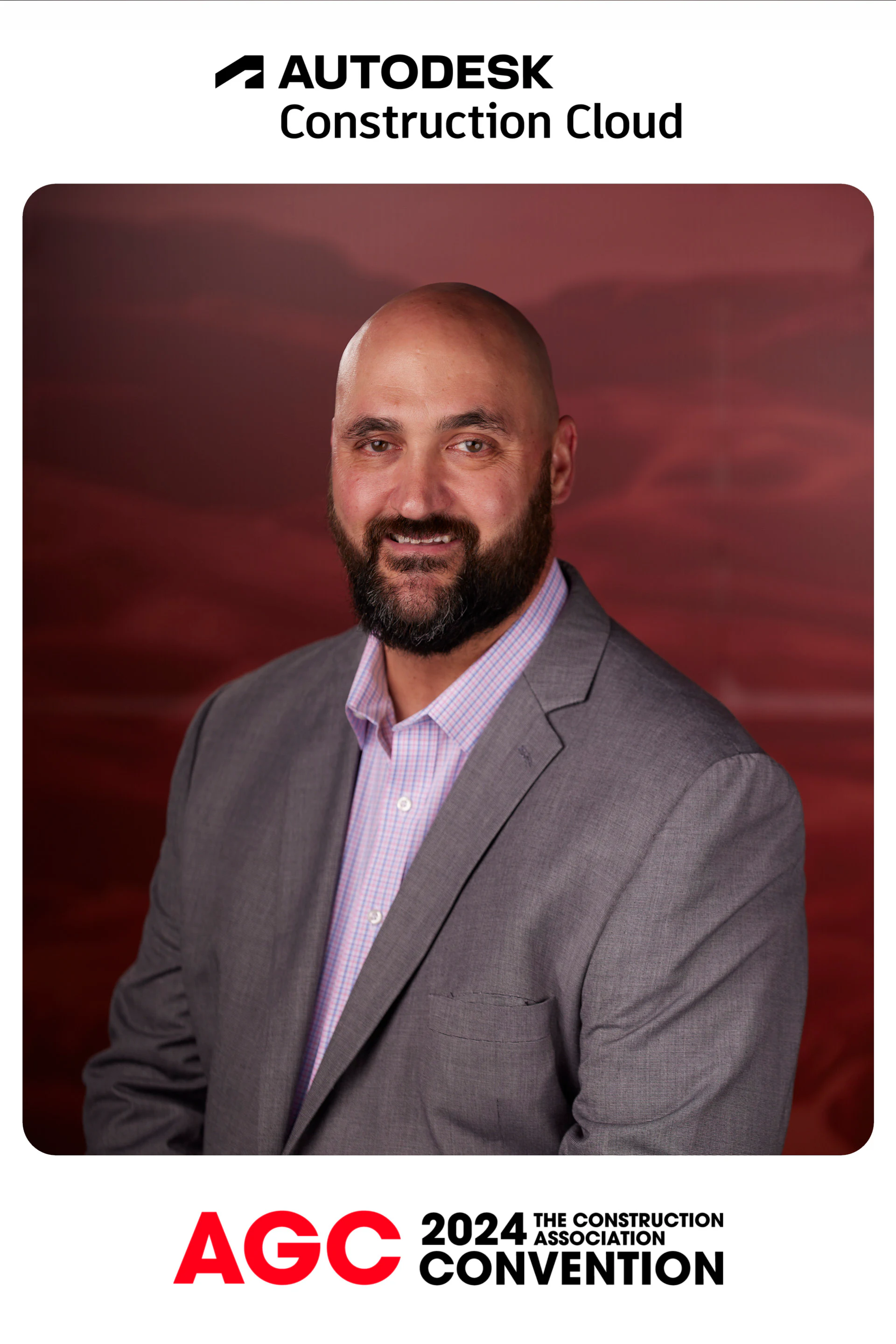 The guest in the grey blazer smiling in a second headshot at Autodesk at the AGC Annual Convention