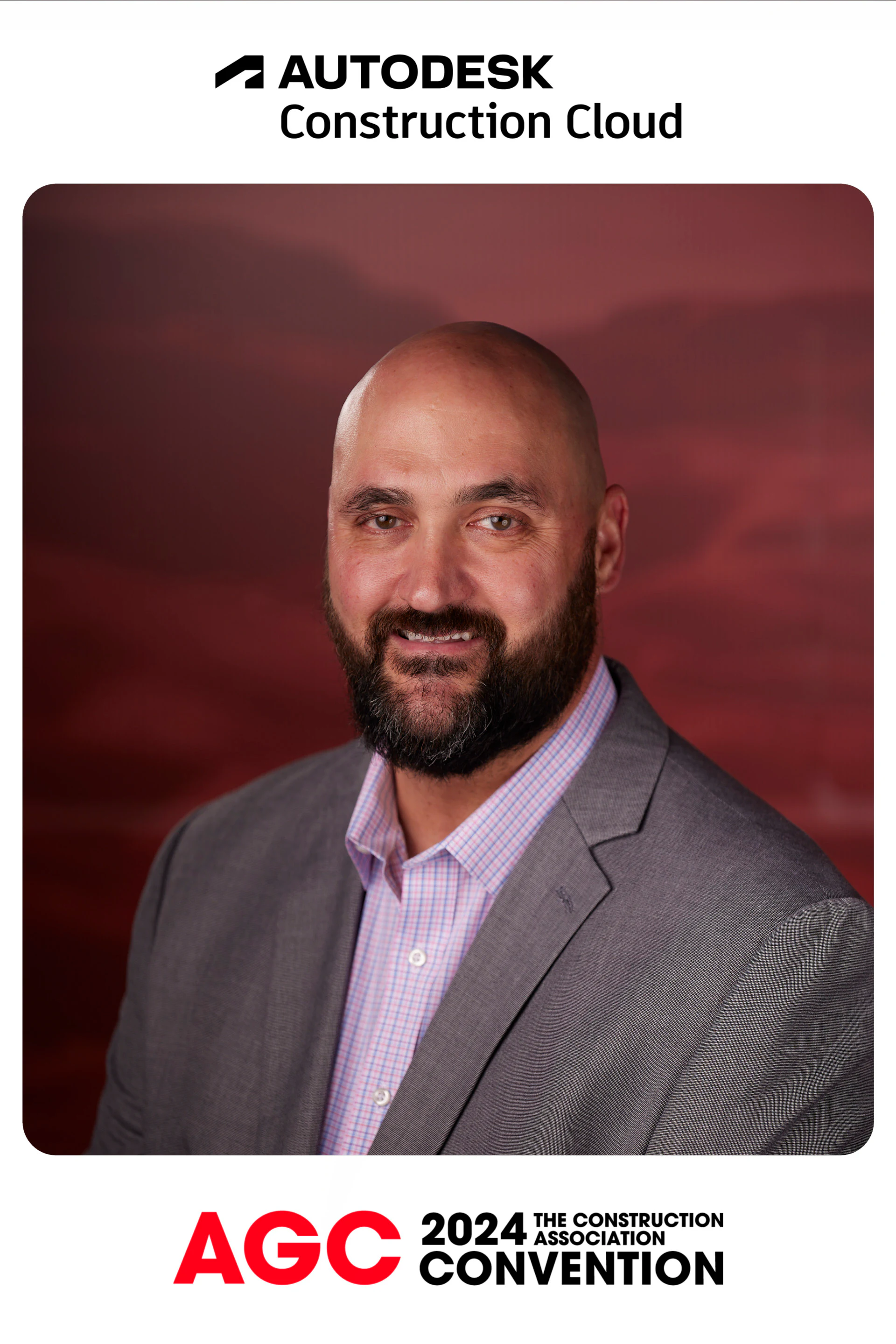 A closer headshot of the guest in the grey blazer at Autodesk at the AGC Annual Convention