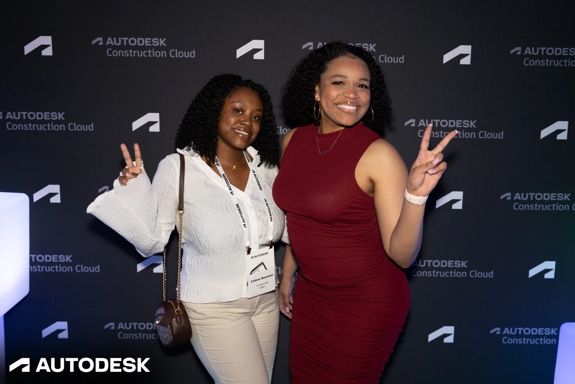 The two throwing peace signs at Autodesk Awards Atlanta 2023