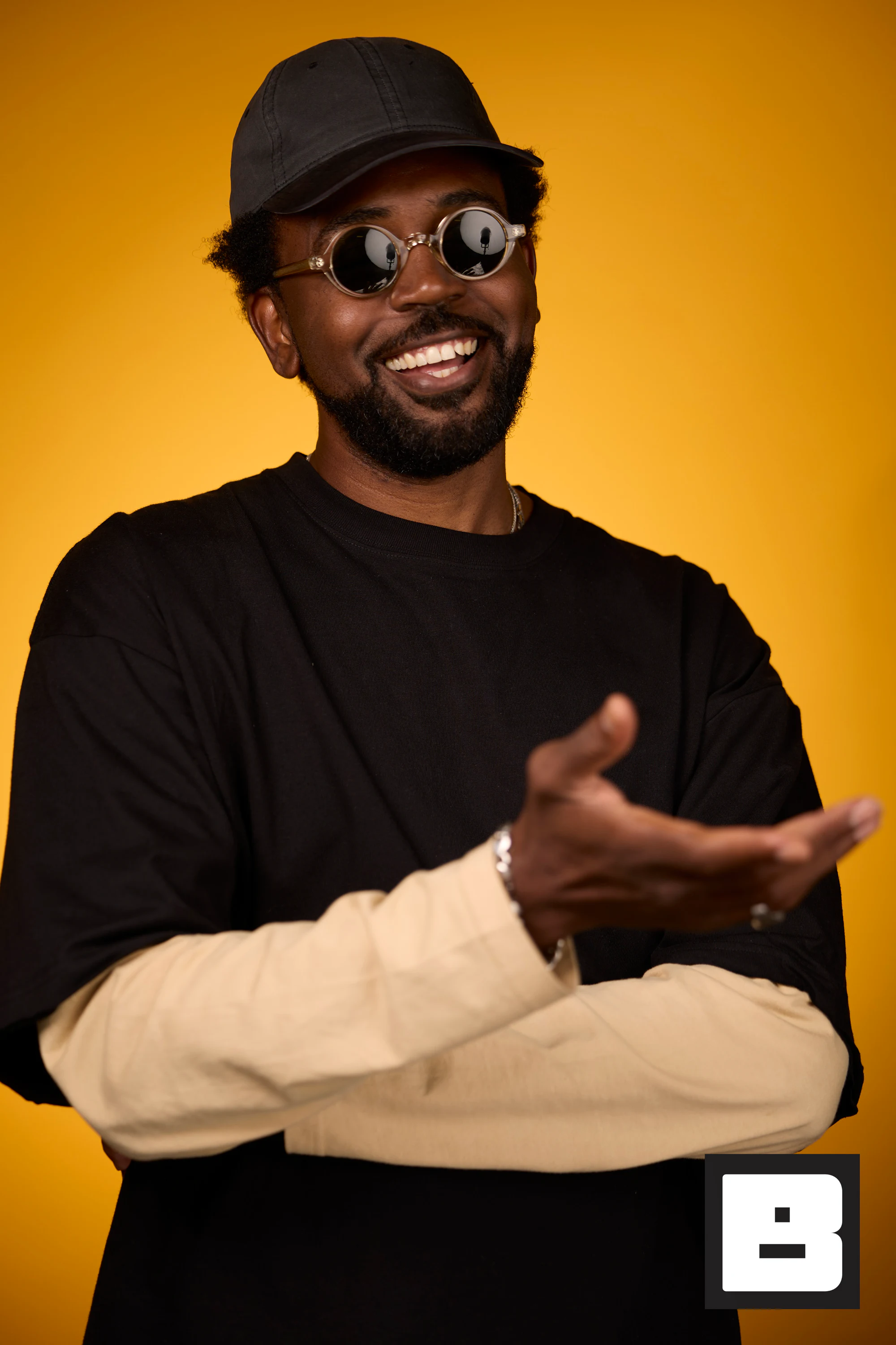 Hat and sunglasses, hand out at P&G Confidence Lab at Black Tech Week