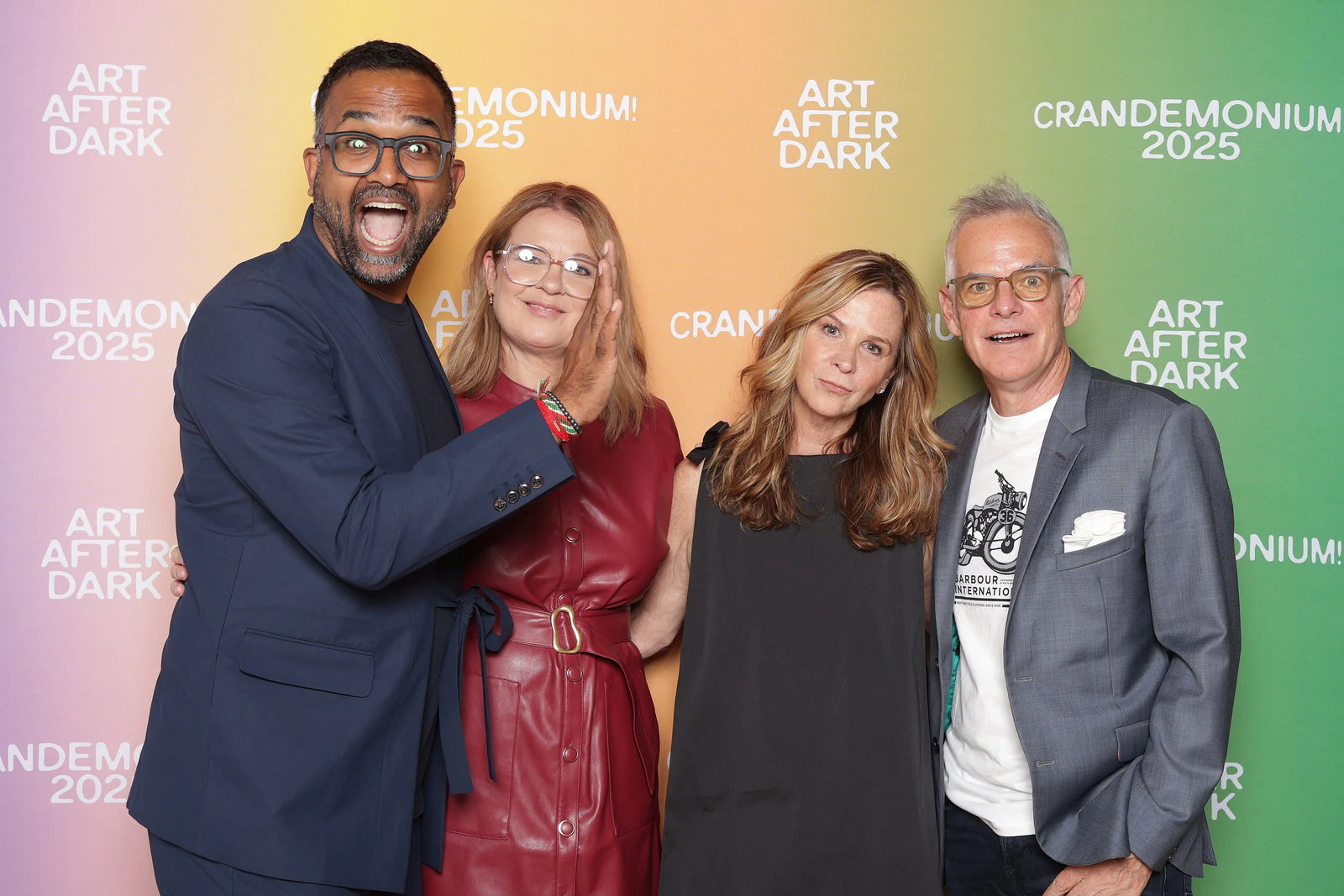 The four guests again, the man on the left laughing with his mouth open at Crandemonium 2025
