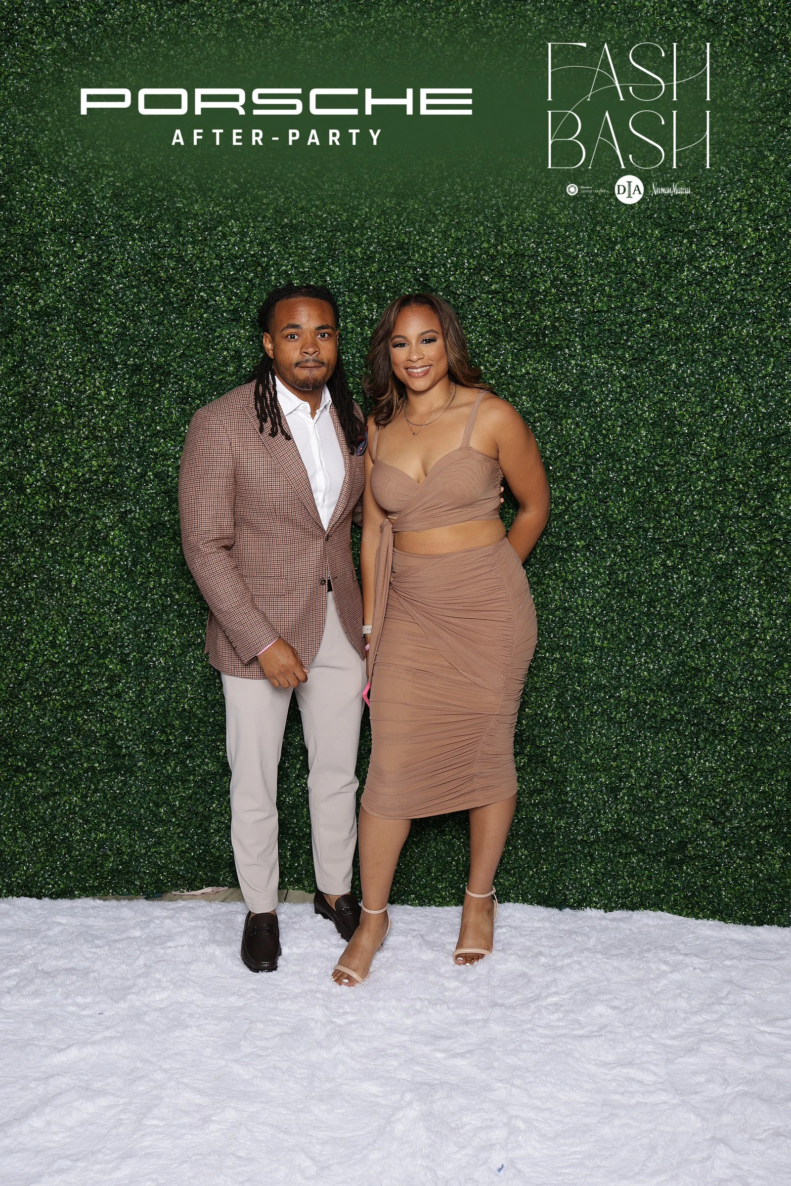 Couple in matching tan at Fash Bash at the DIA