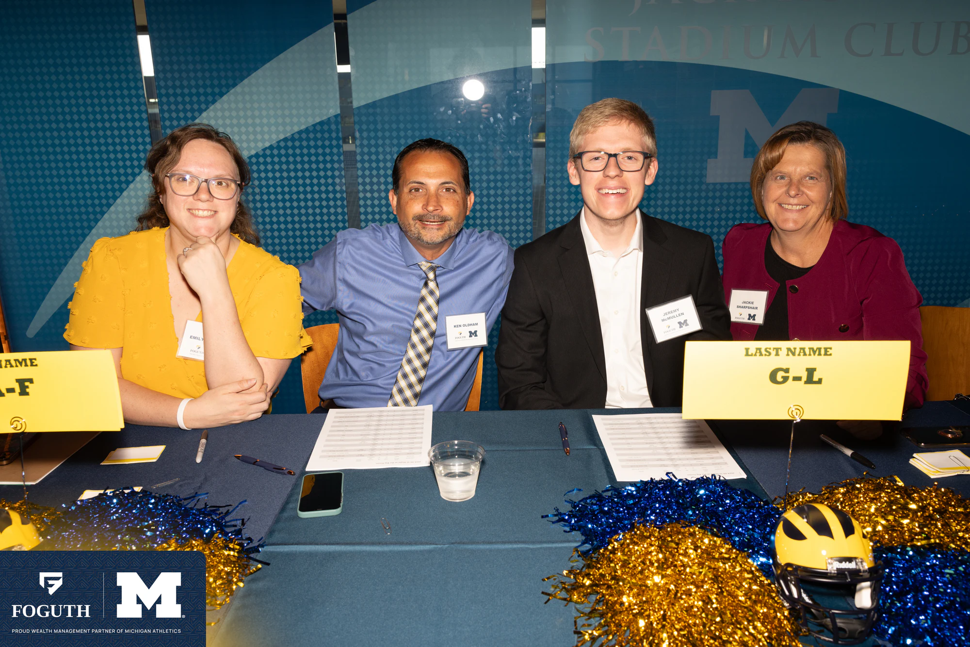 Guests at the check-in table at Foguth Financial at The Big House