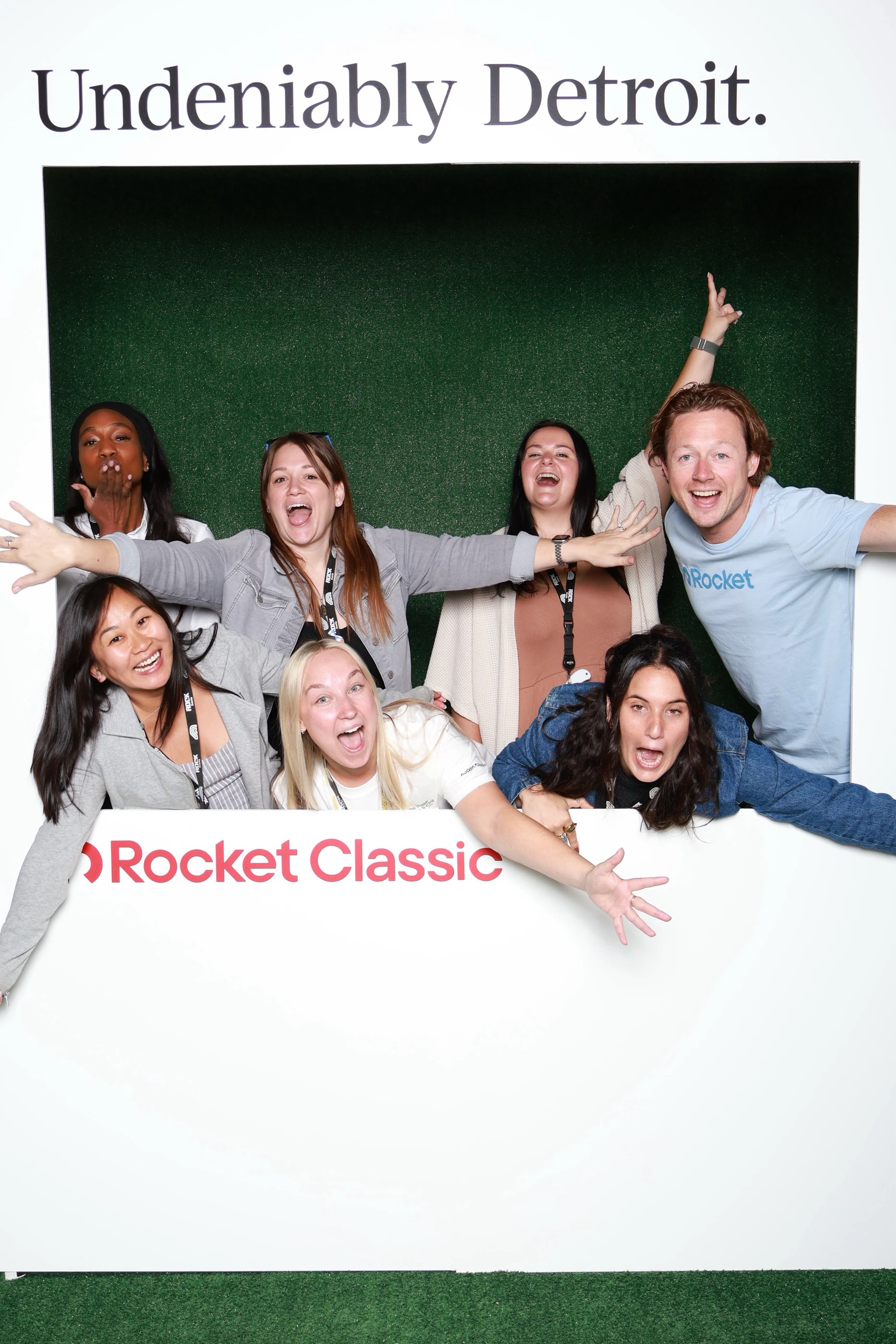The team leaning in together, laughing at Rocket Classic 2026