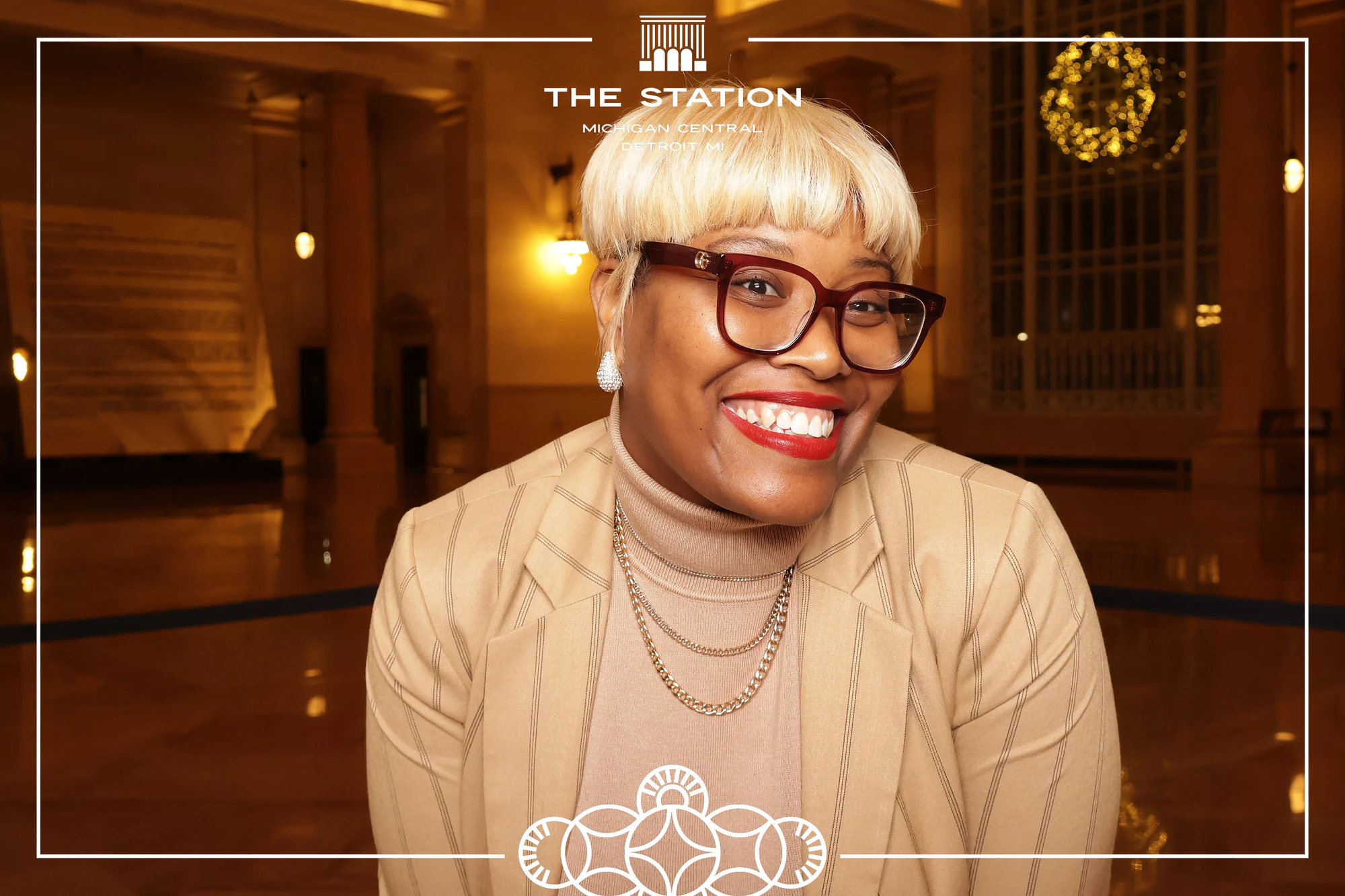 A laughing portrait at Winter at the Station, Michigan Central