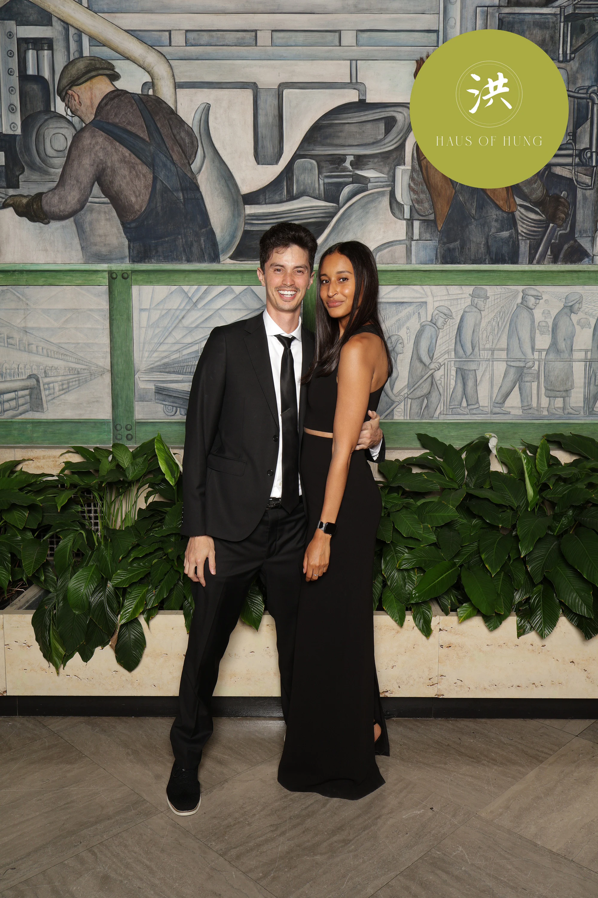 Couple in black tie at Lesley + Kevin at the Detroit Institute of Arts